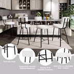 Set di 2/4 sgabelli da bar, sedie da bar altezza bancone da 61 cm con schienale e poggiapiedi - Sgabelli moderni imbottiti con seduta rotonda per isola cucina, sala da pranzo, pub