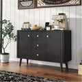 3 Drawers, Slim Kitchen Storage Cabinet, Modern Fluted Sideboard Buffet Cabinet