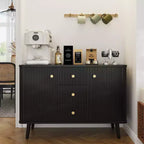 Cassettiera a 3 cassetti, armadio stretto da cucina, credenza moderna con scanalature laterali