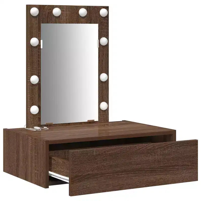 Clihome Tavolo da Toeletta Moderno Minimalista, Elegante Vanity con Specchio Trasparente e Cassetti Intelligenti per l'Organizzazione Quotidiana