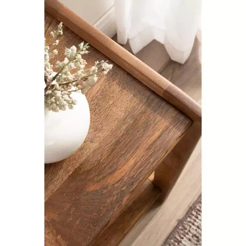 Tavolino in legno Kate and Laurel Aarstad, 16x14x22, Noce Marrone