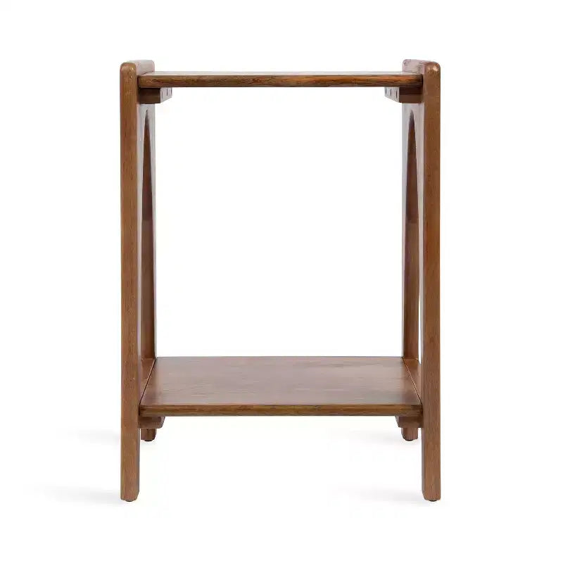 Tavolino in legno Kate and Laurel Aarstad, 16x14x22, Noce Marrone