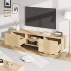 Mobile TV in stile industriale con due cassetti, adatto per TV da 80 pollici, mobile multimediale in legno per salotti