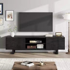 Industrial-style TV stand with two drawers, suitable for 80-inch TVs  wood media cabinet for living rooms