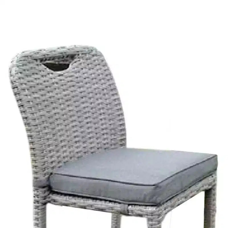 Set di 6 sedie da bar Royal Hampton, cuscino spesso, struttura in vimini grigio