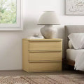 GDFStudio Corral 26 Modern 3-Drawer Wood Nightstand with Rounded Corners