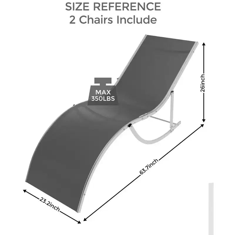 COZONY Set di 2 Sedie a Sdraio per Esterni, Poltrone Reclinabili Resistenti alle Intemperie con Tessuto Textilene a Rete per Piscina Giardino e Cortile