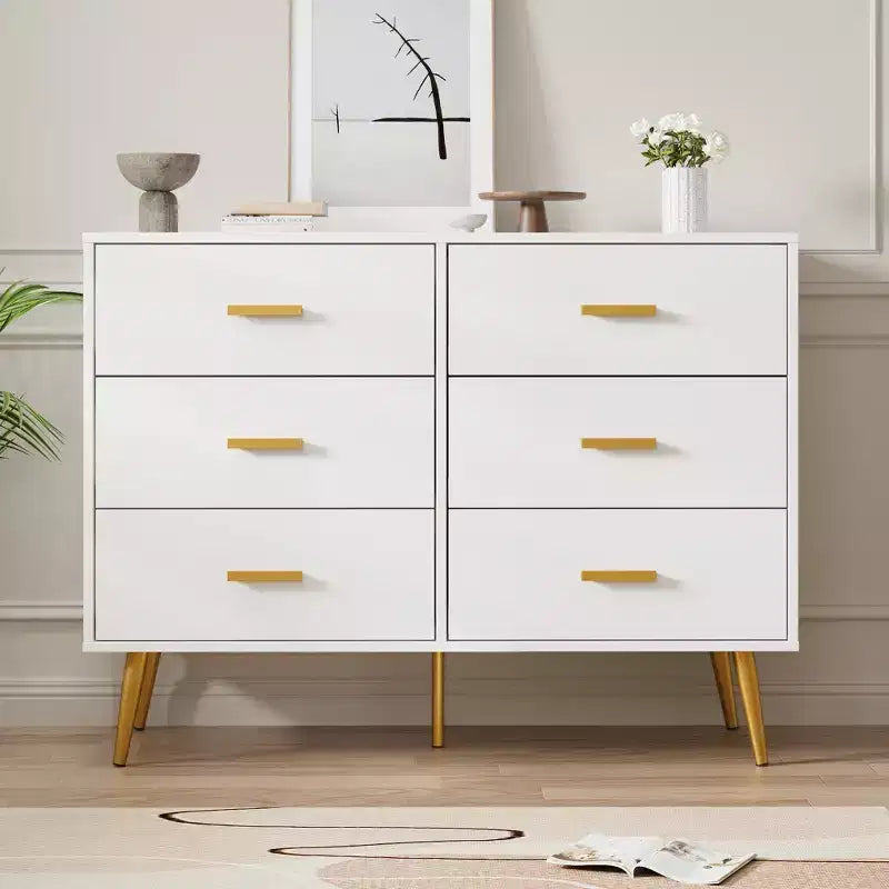 COZONY Consolle con 6 cassetti, Cassettiera alta con cassetti, Organizzatore di archiviazione a torre per camera da letto, armadio, soggiorno, corridoio e ingresso