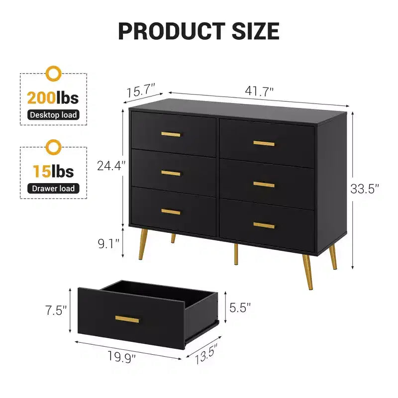 COZONY Consolle con 6 cassetti, Cassettiera alta con cassetti, Organizzatore di archiviazione a torre per camera da letto, armadio, soggiorno, corridoio e ingresso
