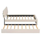 GDFStudio Walton Letto Imbottito a Piattaforma in Pile Teddy con Rotelle Estraibili e Luci a LED, Misura Matrimoniale