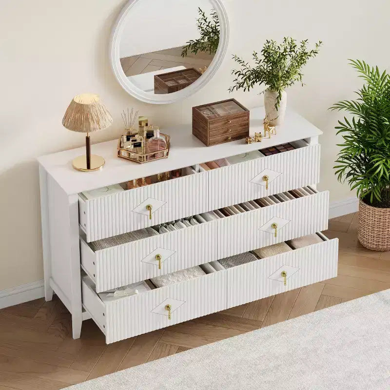 Cassettiera a sei cassetti per camera da letto, utilizzabile come porta TV, mobiletto contenitore in legno, adatta per camere da letto, soggiorni e corridoi