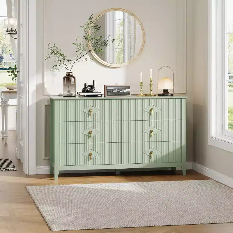 Cassettiera a sei cassetti per camera da letto, utilizzabile come porta TV, mobiletto contenitore in legno, adatta per camere da letto, soggiorni e corridoi