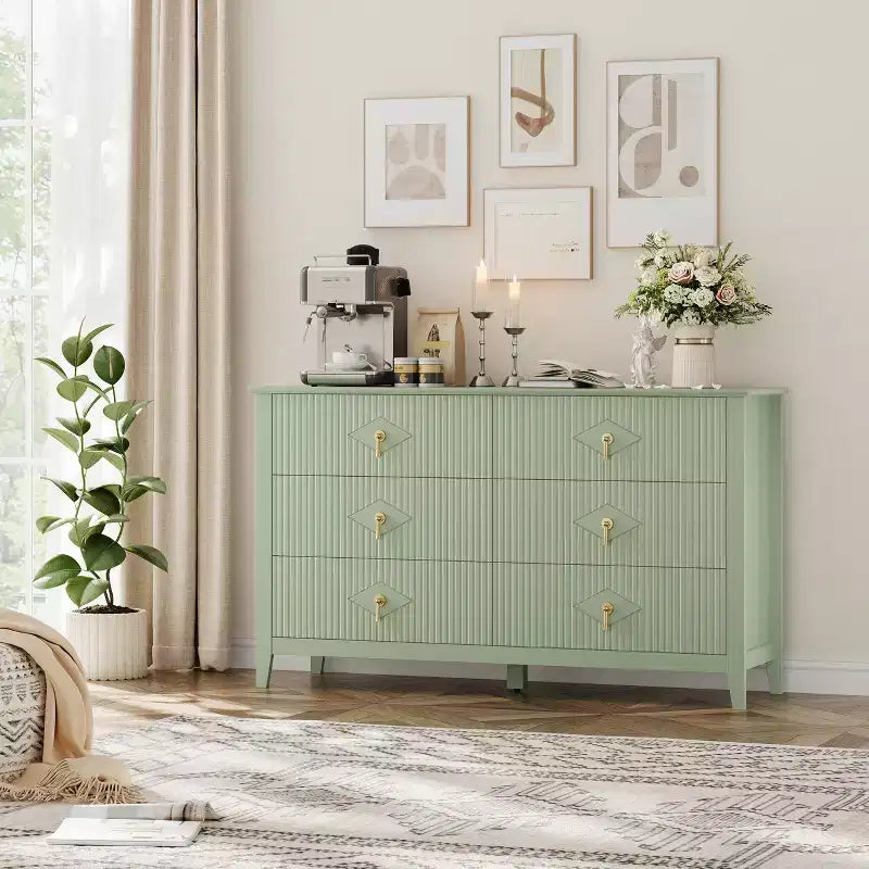 Cassettiera a sei cassetti per camera da letto, utilizzabile come porta TV, mobiletto contenitore in legno, adatta per camere da letto, soggiorni e corridoi