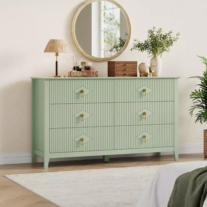 Cassettiera a sei cassetti per camera da letto, utilizzabile come porta TV, mobiletto contenitore in legno, adatta per camere da letto, soggiorni e corridoi
