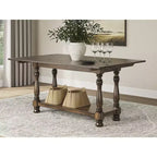 Signature Design by Ashley Sturlayne Flip-Top Brown Sofa Table with a Drop-Leaf Design