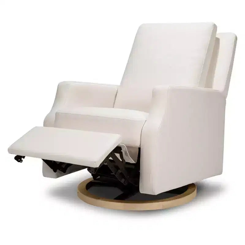 Poltrona reclinabile e girevole Namesake Crewe Electronic - Eco-tessuto color crema ad alte prestazioni