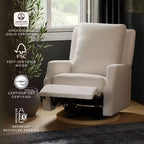 Poltrona reclinabile e girevole Namesake Crewe Electronic - Eco-tessuto color crema ad alte prestazioni