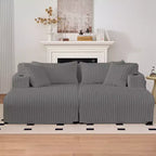 Mjkone 85 Divani Reclinabili Mobili a Doppia Chaise Longue, Divanetto con Portabicchieri, Tasche Laterali, 2 Poltrone Letto Singole Oversize