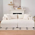 Mjkone 85 Divani Reclinabili Mobili a Doppia Chaise Longue, Divanetto con Portabicchieri, Tasche Laterali, 2 Poltrone Letto Singole Oversize