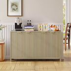 COZONY 55 Mobile Credenza Moderno con Ante Scanalate e Ripiani Regolabili, Credenza a 4 Ante in Legno per Sala da Pranzo, Cucina e Soggiorno