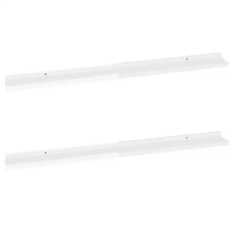 Mensola da parete set di 2 MDF bianco lucido Media Montaggio a parete