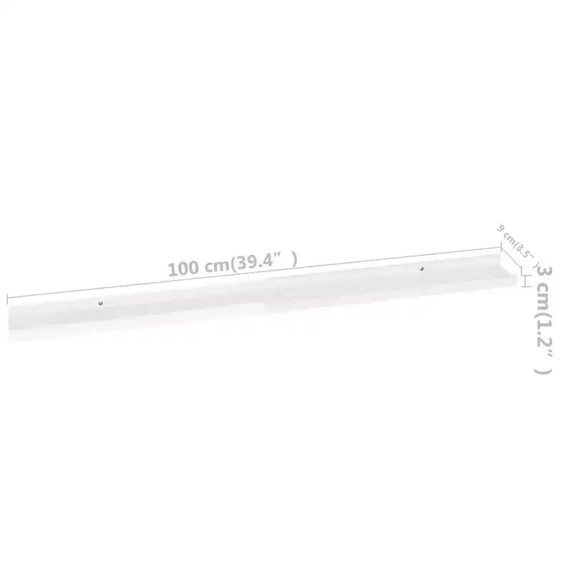Mensola da parete set di 2 MDF bianco lucido Media Montaggio a parete