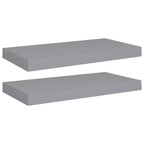 Set di 2 mensole da parete grigio a nido d'ape in MDF, metallo 50 x 23 cm