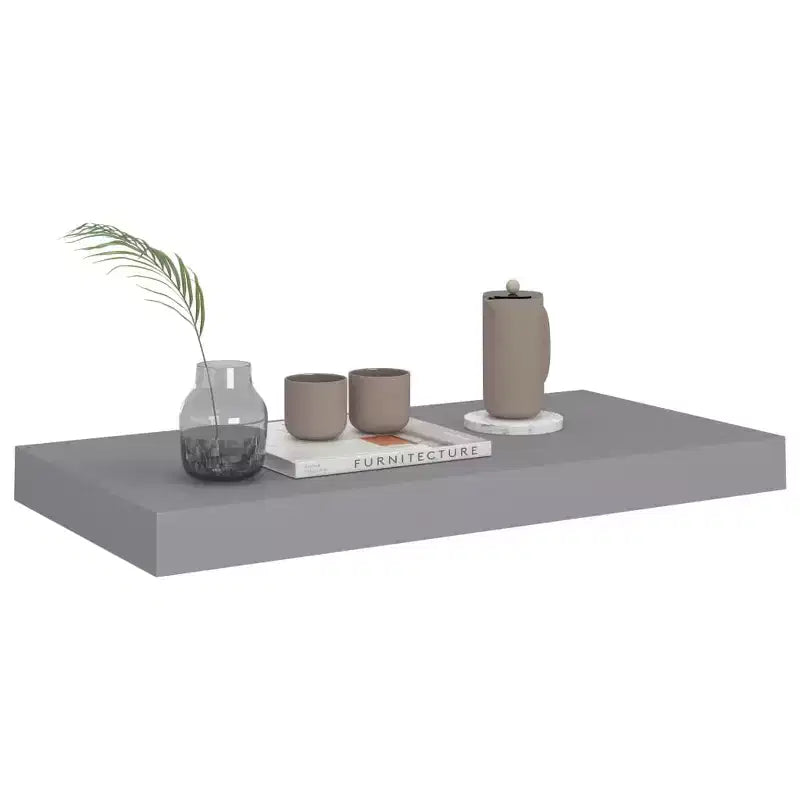 Set di 2 mensole da parete grigio a nido d'ape in MDF, metallo 50 x 23 cm