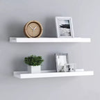 Frame Ledge Shelf Set of 2 White MDF 23.6 in x 3.5 in x 1.2 in