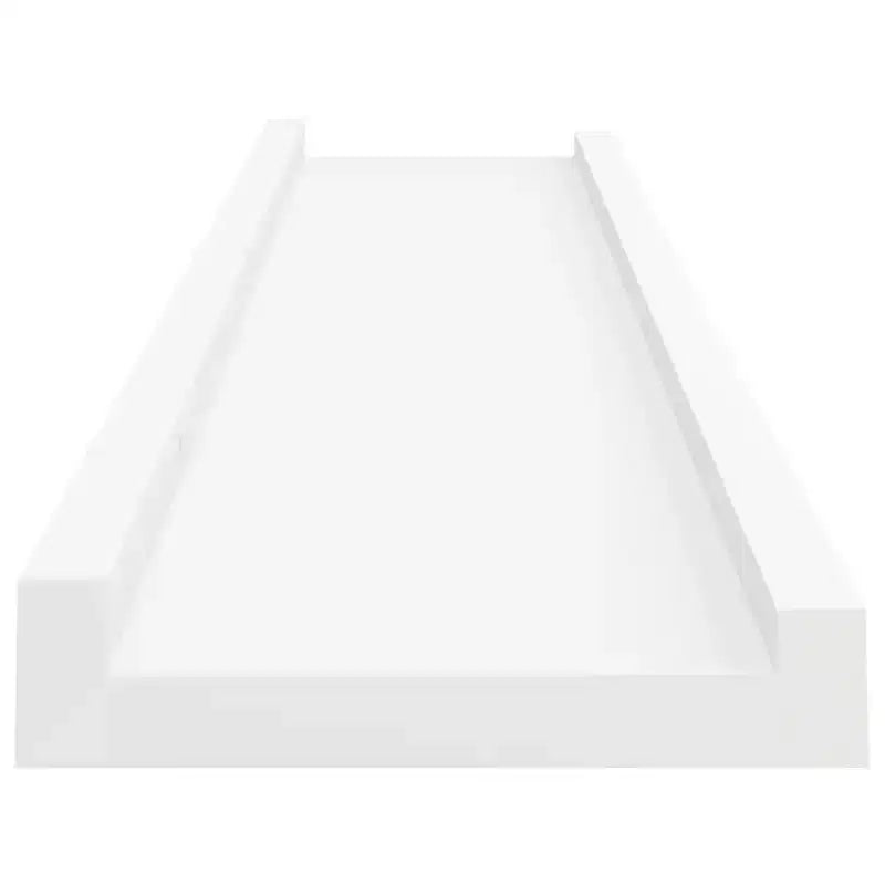 Set di 2 mensole da parete Frame Ledge, in MDF bianco, 60 x 8,9 x 3 cm