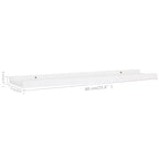 Set di 2 mensole da parete Frame Ledge, in MDF bianco, 60 x 8,9 x 3 cm
