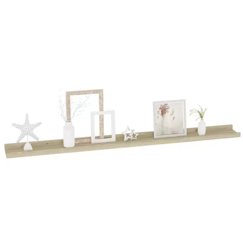 Set di 2 mensole da parete grandi sospese in MDF colore rovere Sonoma