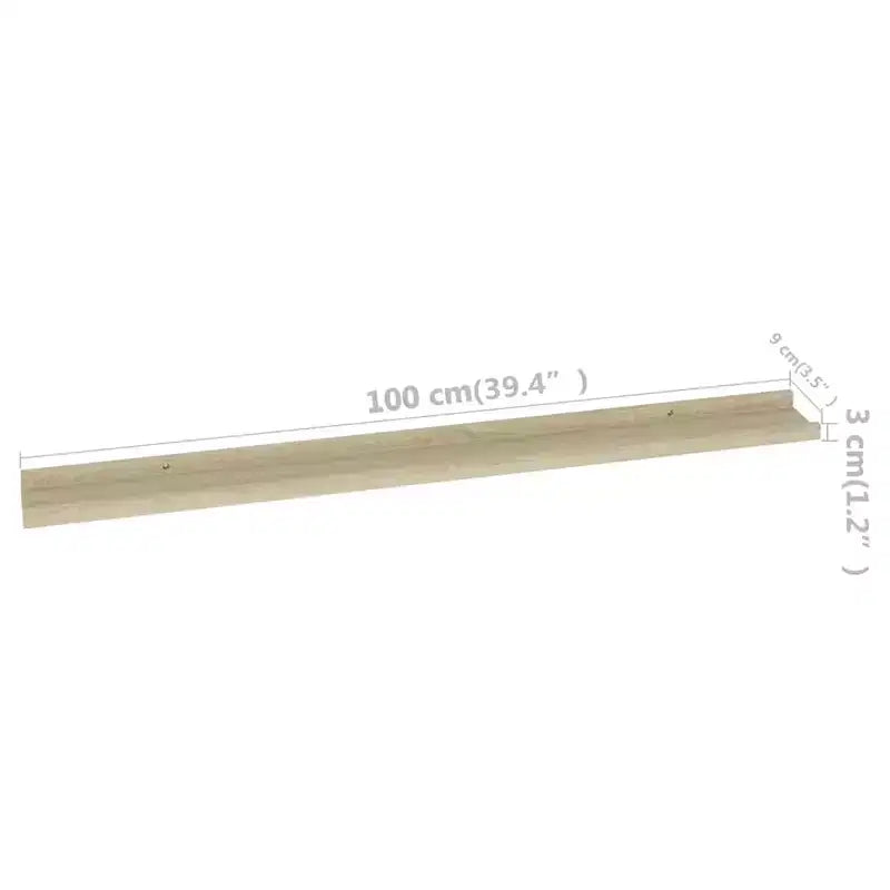 Set di 2 mensole da parete grandi sospese in MDF colore rovere Sonoma