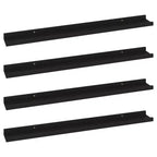 Mensola a muro set da 4 MDF nero intarsi decorativi medi
