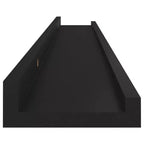 Mensola a muro set da 4 MDF nero intarsi decorativi medi