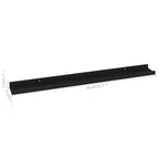 Mensola a muro set da 4 MDF nero intarsi decorativi medi
