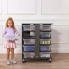 Torre Portaoggetti Mobile a 20 Scomparti ECR4Kids e 20 Contenitori, 5x4, Mobili per Bambini