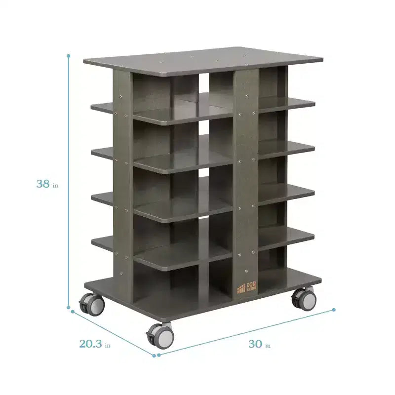 Torre Portaoggetti Mobile a 20 Scomparti ECR4Kids e 20 Contenitori, 5x4, Mobili per Bambini