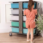Torre Portaoggetti Mobile a 20 Scomparti ECR4Kids e 20 Contenitori, 5x4, Mobili per Bambini