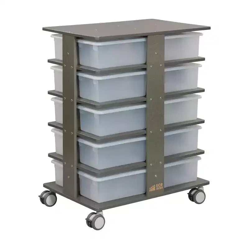 Torre Portaoggetti Mobile a 20 Scomparti ECR4Kids e 20 Contenitori, 5x4, Mobili per Bambini