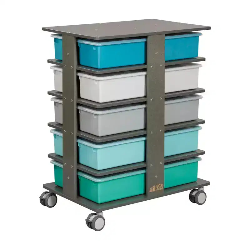 Torre Portaoggetti Mobile a 20 Scomparti ECR4Kids e 20 Contenitori, 5x4, Mobili per Bambini