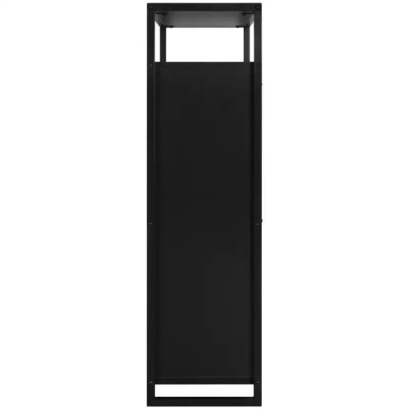 eHemco Scarpiere a 2 Ante con Ripiano, Organizzatore Moderno, Struttura in Metallo Nero, 2 Cassetti a Ribalta