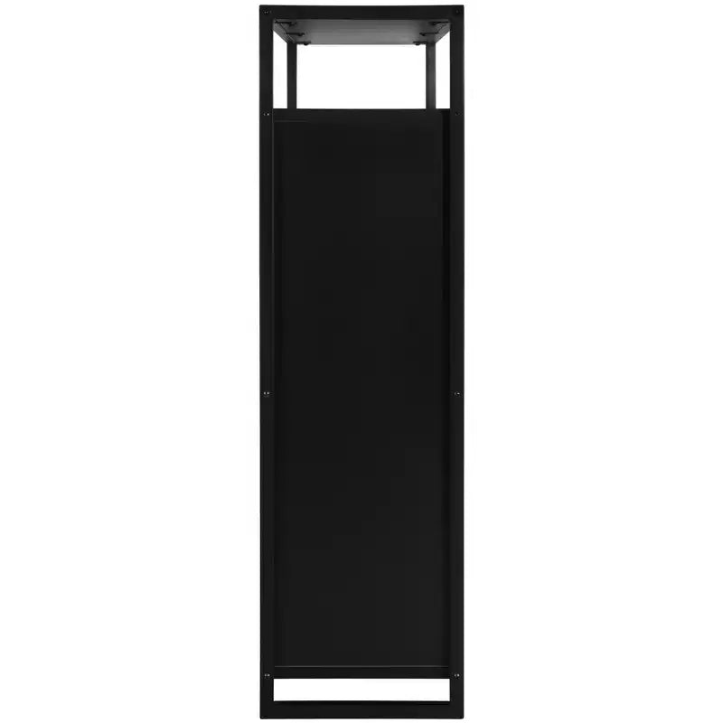 eHemco Scarpiera a 2 ante con 4 ripiani, organizer moderno, struttura in metallo nero, 2 cassetti a ribalta
