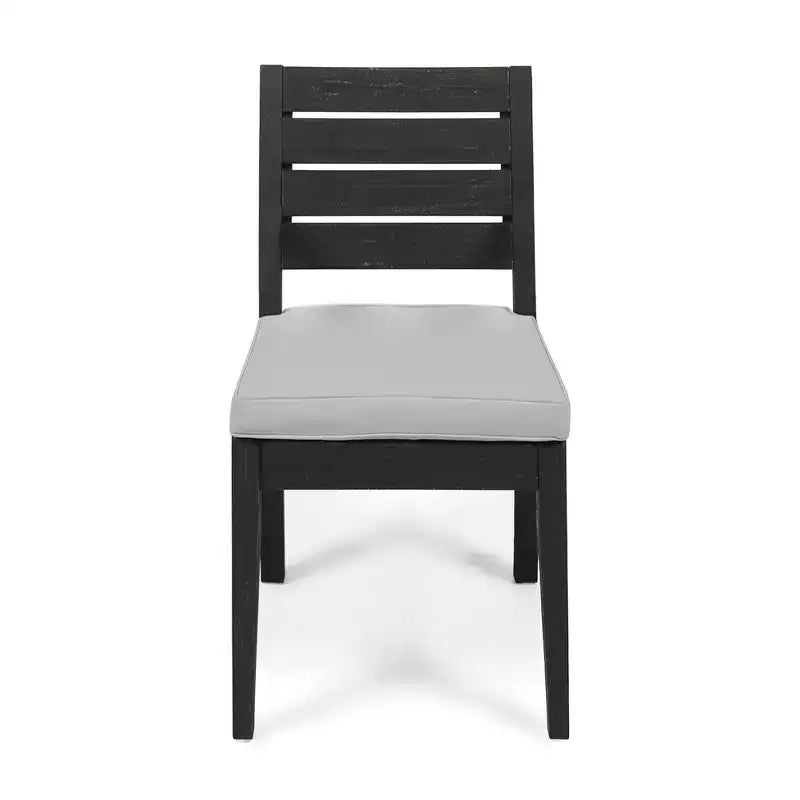 Outdoor Teak Dining Chair, Padded Armless Chair, Suitable for Patios, Outdoors, Decks, Porches, Backyards, Balconies