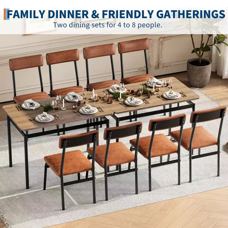 Set da Tavolo da Pranzo Industriale per 4, Set da Tavolo da Cucina in Legno, Set di Mobili per Angolo Colazione Stile Fattoria, per Sala da Pranzo, Appartamento, Monolocale