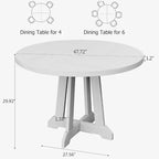 Tavolo da pranzo rotondo per 4-6 persone, tavolo da pranzo da 120 cm con base a piedistallo in legno (solo tavolo)