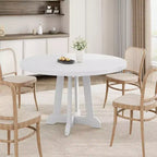 Tavolo da pranzo rotondo per 4-6 persone, tavolo da pranzo da 120 cm con base a piedistallo in legno (solo tavolo)