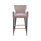 Meridian Furniture, Sgabello Luxe in velluto rosa, Set da 2