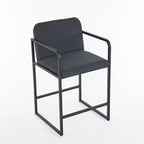 Okak 24Sgabelli da bar moderni imbottiti altezza bancone set da 2, sgabelli da bancone minimalisti con braccioli, struttura in metallo e sedile imbottito per cucina