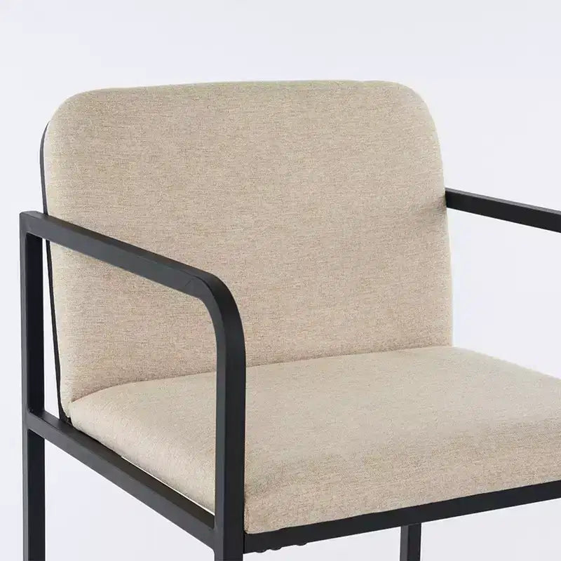 Okak 24Sgabelli da bar moderni imbottiti altezza bancone set da 2, sgabelli da bancone minimalisti con braccioli, struttura in metallo e sedile imbottito per cucina